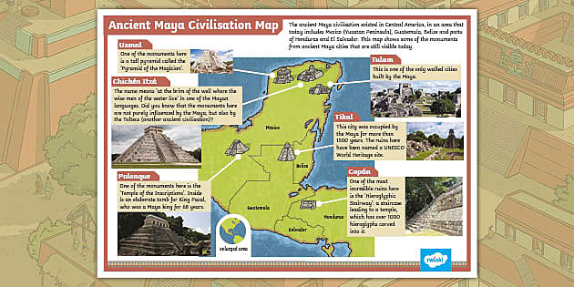 KS2 Ancient Maya Civilisation Map